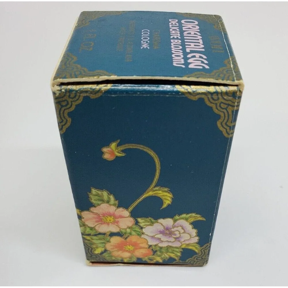 Vtg Avon Oriental Egg Delicate Blossoms Charisma Empty Perfume Bottle and Box‎
